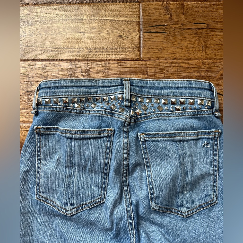 CUSTOM bedazzled/ studded Rag and Bone skinny jeans. 25
